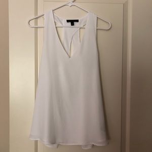 Banana Republic white racer back swing top